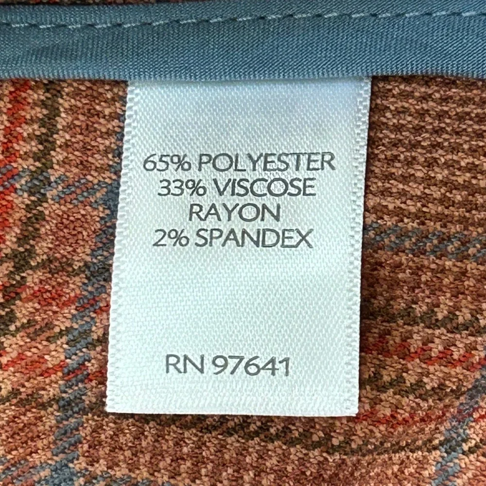 J.Jill Plaid Blazer Women's 2X Auburn Stretch Single Button Plaid Jacket NWT